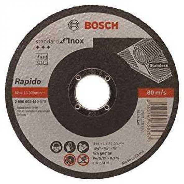 Taş 115X1,0 Mm Standard For Inox Rapido 2608603169 ürün görseli 1