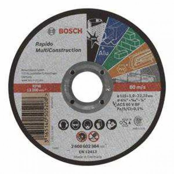 Taş 180X1,6 Mm Rapido Multiconstruction 2608602766 ürün görseli 1