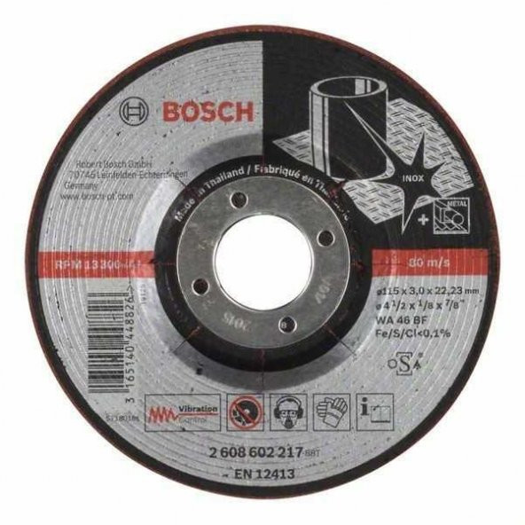 Taş 115X3,0 Mm Yari Esnek Taşlama Diski Inox 2608602217 ürün görseli 1