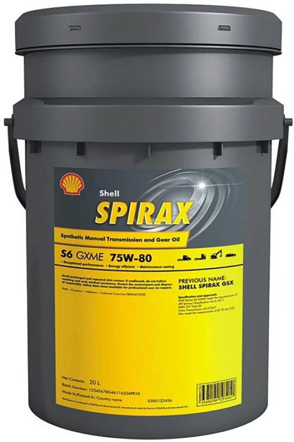 SHELL SPİRAX S6 GXME 75W80 KOVA 20 L-ZF TE-ML 01L,02L,16K ürün görseli 1