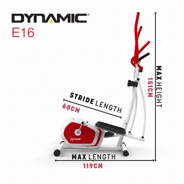 Dynamic E16 Manyetik Eliptik Kondisyon Bisikleti (Renk Seçiniz) - Resim 10