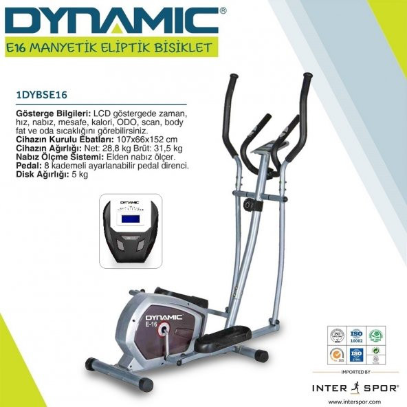 Dynamic E16 Manyetik Eliptik Kondisyon Bisikleti (Renk Seçiniz) - Resim 12