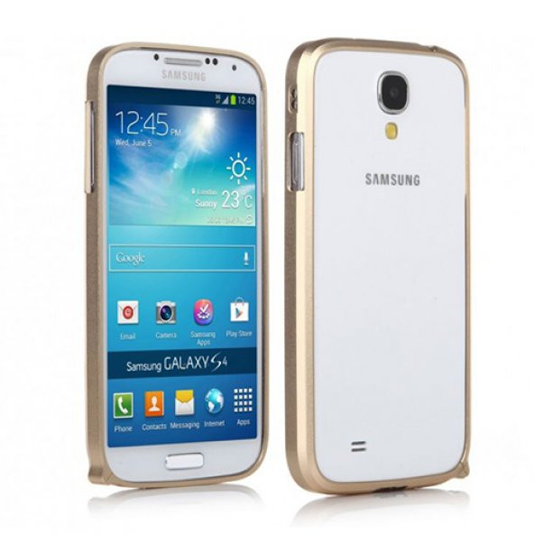 Samsung I9500 S4 Bumper Çerçeve Kılıf Gold ürün görseli 1