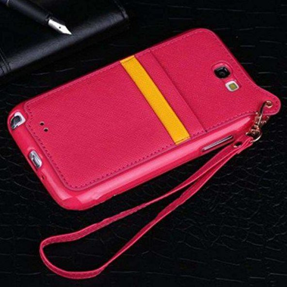 Samsung Galaxy Note 2 (N7100) Kılıf BADI Kartlıklı Arka Kapak Pembe ürün görseli 1