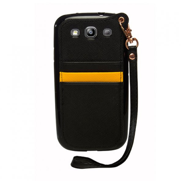 FitCase Samsung Galaxy S3 (I9300) BADI Kartlıklı Arka Kapak Siyah ürün görseli 1