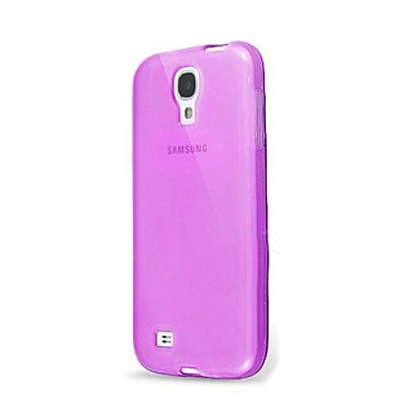 Samsung Galaxy S4 (I9500) Kılıf Soft Silikon Şeffaf-Pembe Arka Kapak ürün görseli 1