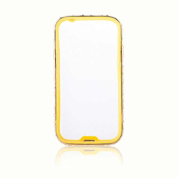 Samsung I9500 S4 Taşlı Metal Bumper Çerçeve Kılıf ürün görseli 1