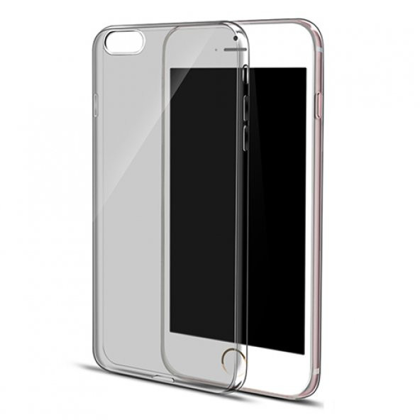 iPhone 6 Plus/6s Plus Kılıf Soft Silikon Şeffaf-Siyah Arka Kapak ürün görseli 1