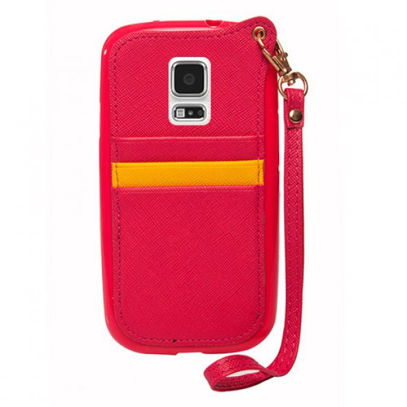 FitCase Samsung S5 (G900) BADI Kartlıklı Arka Kapak Pembe ürün görseli 1