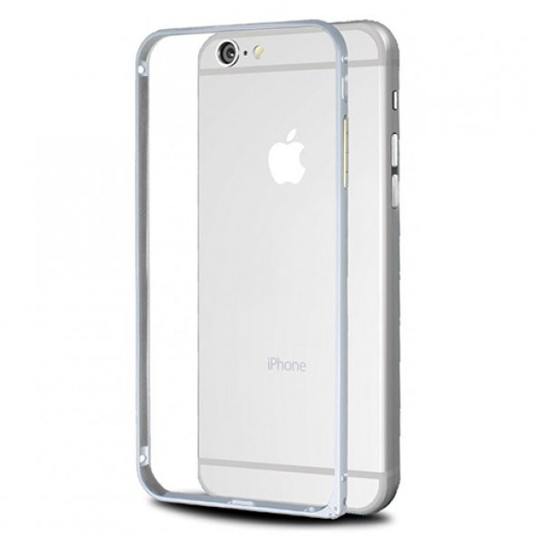 iPhone 6 4,7 inç Metal Bumper Çerçeve Kılıf Gri ürün görseli 1