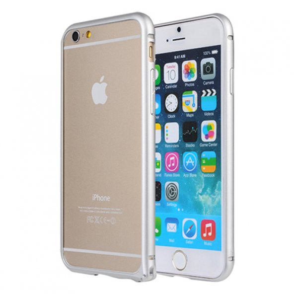 iPhone 6 Plus 5,5 inç Metal Bumper Çerçeve Kılıf Gri ürün görseli 1