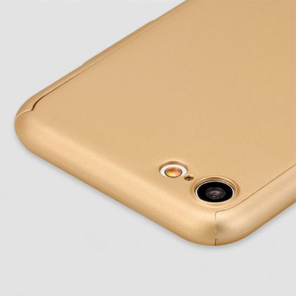 iPhone 7-8 360 Derece Koruma Arka Kapak Gold - Resim 2