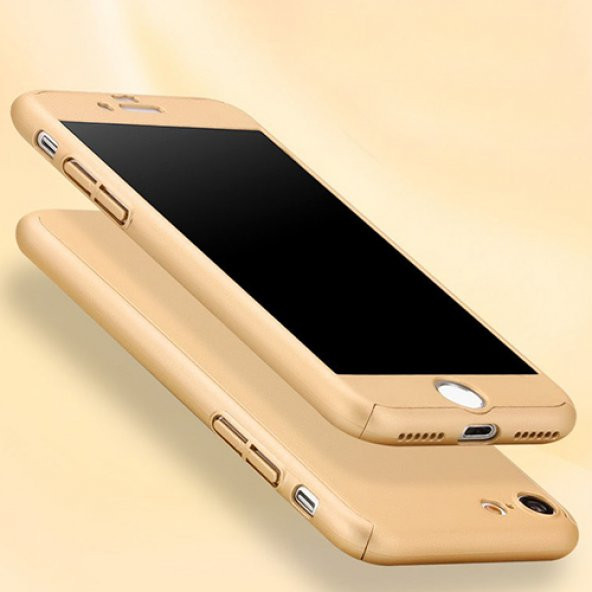 iPhone 7-8 360 Derece Koruma Arka Kapak Gold - Resim 3