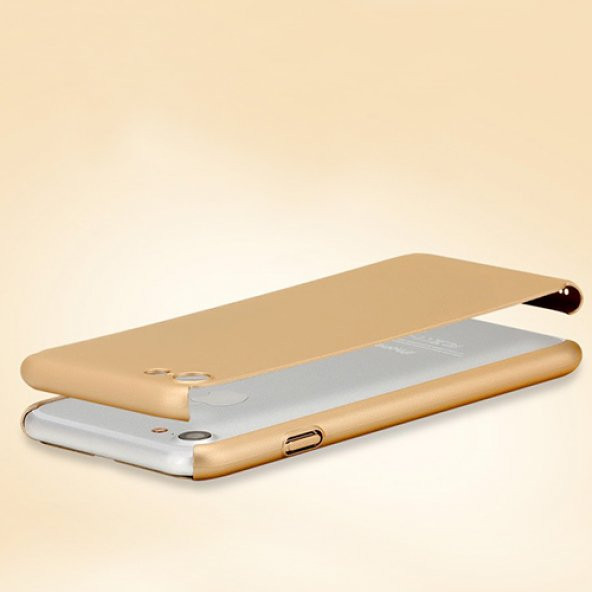 iPhone 7-8 360 Derece Koruma Arka Kapak Gold - Resim 4