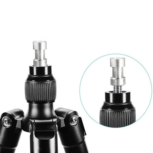 Tripod, Monopod, Işık Standı Vb. için 3 Parça Adaptör Vida Seti - Resim 8