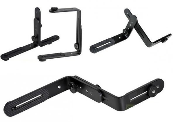 Ayarlanabilir Flash Bracket, L Şekli Flaş Dirseği - Resim 5