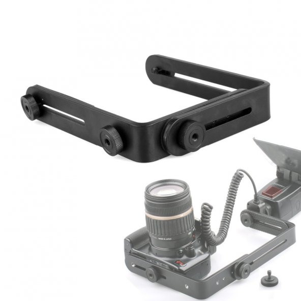 Ayarlanabilir Flash Bracket, L Şekli Flaş Dirseği - Resim 9