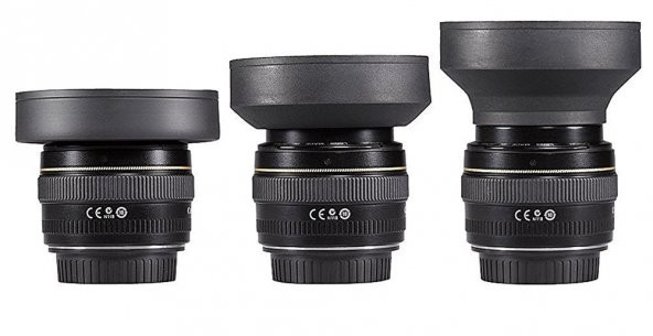 77mm ÜÇ KADEMELİ KAUÇUK LENS HOOD (Parasoley) - Resim 4
