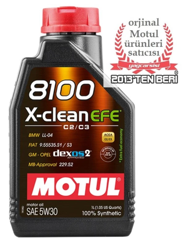 MOTUL 8100 X-CLEAN EFE 5W30 - 1 LİTRE C2/C3 DPF ürün görseli 1