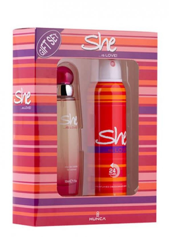 She İs Love 50ml Edt+ 150ml Deodorant Hediyeli Kadın Parfüm Set ürün görseli 1