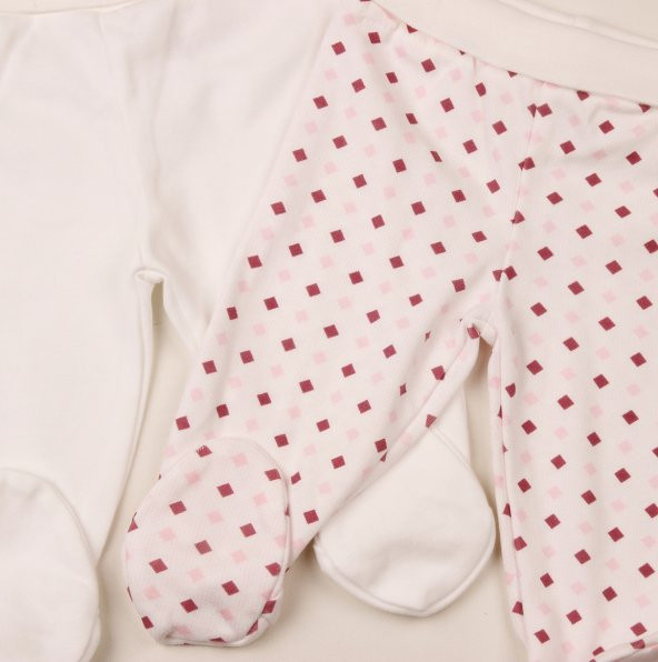 Baskılı  2li Patikli Pantolon  42498-1 Pembe - Resim 2