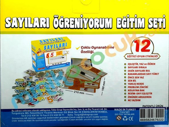 Sayıları Öğreniyorum Seti (+4 yas üstü) ürün görseli 1