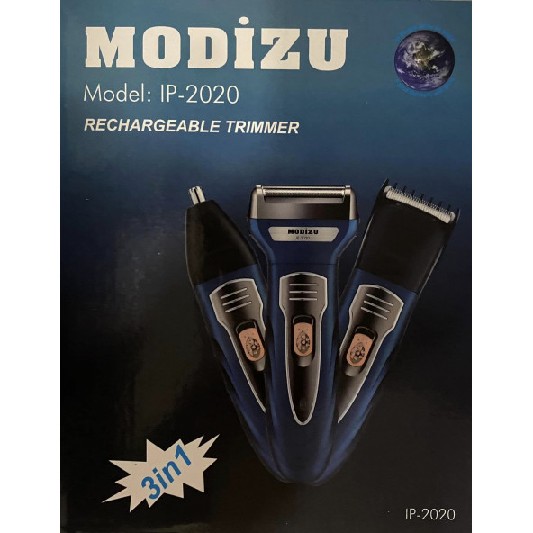 Modizu Yazılı Gold Turbo 3'Lü Set Saç Sakal Kesme Traş Makinesi Burun Kılı Alma 3İn1 Pro Model Erkek Bakım ürün görseli 1
