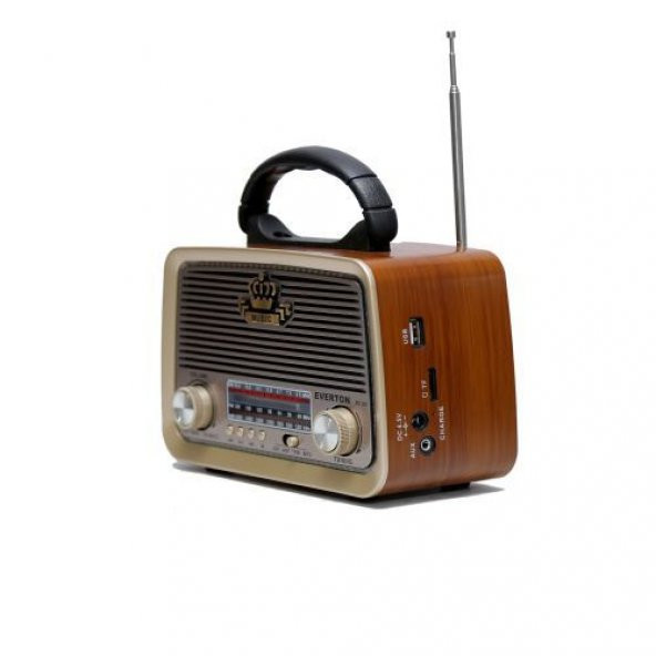 Everton RT-301 Bluetooth, Nostalji ,Şarjlı 3 Band Radyo ,usb, sd ,Aux, mp3 player dalgalı ahşap ürün görseli 1