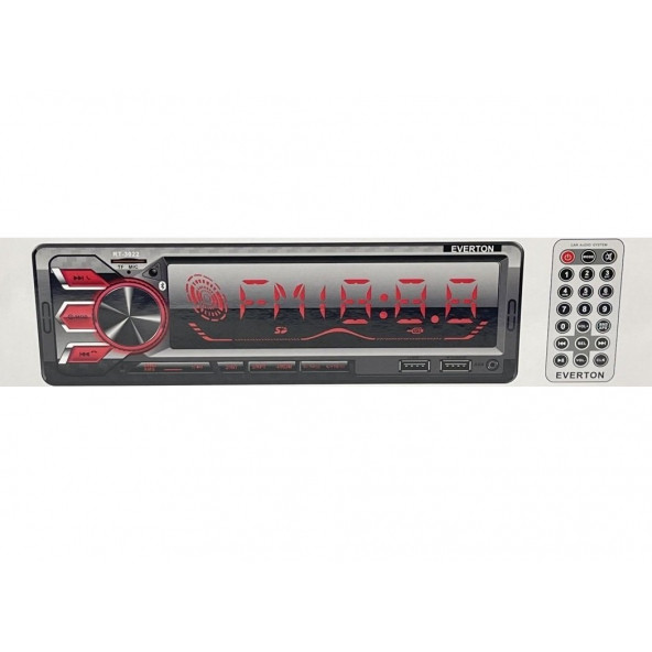 Everton Rt-3022 Çift Usb'li Usb-Sd-Fm-Aux- Bluetooth Oto Teyp 4X60 Watt ürün görseli 1