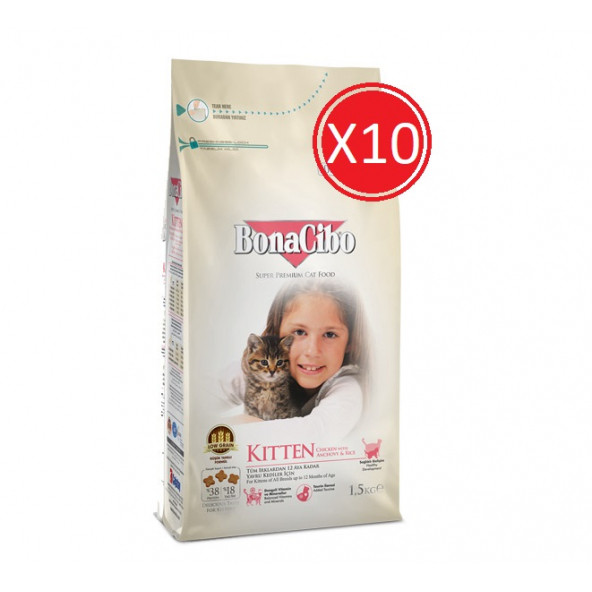 Bonacibo Kitten Tavuklu Yavru Kedi Maması 1.5Kg X 10 Adet ürün görseli 1