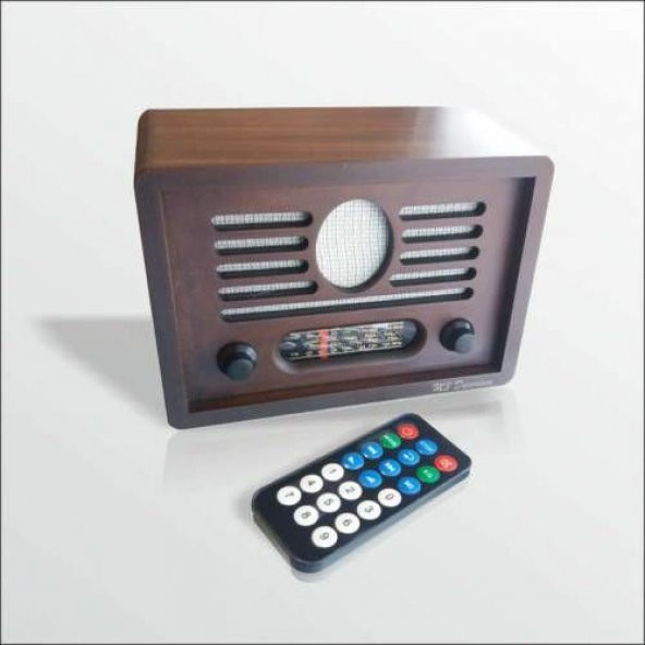 Retro Vintage Antika Görünümlü Ahşap Dekoratif Kahve Klasik Radyo ürün görseli 1