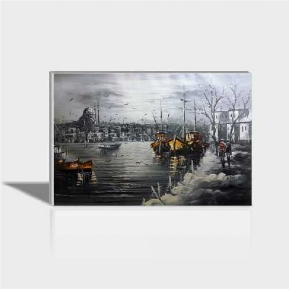 60x90 cm Yağlı Boya Kayıklar Canvas Tablo ürün görseli 1