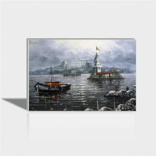 60x90 cm Yağlı Boya Kız Kulesi Canvas Tablo ürün görseli 1