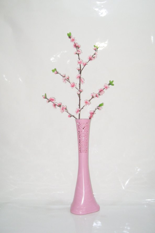 60 cm Desenli Pembe Vazo Pembe Bahar Dalı ürün görseli 1