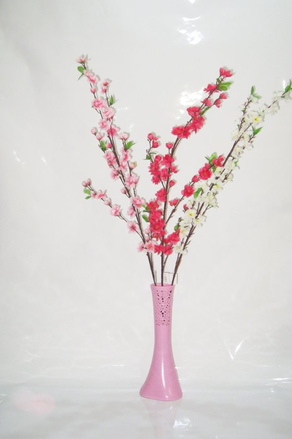 40 cm Pembe İşlemeli Vazo Bahar Dalları ürün görseli 1