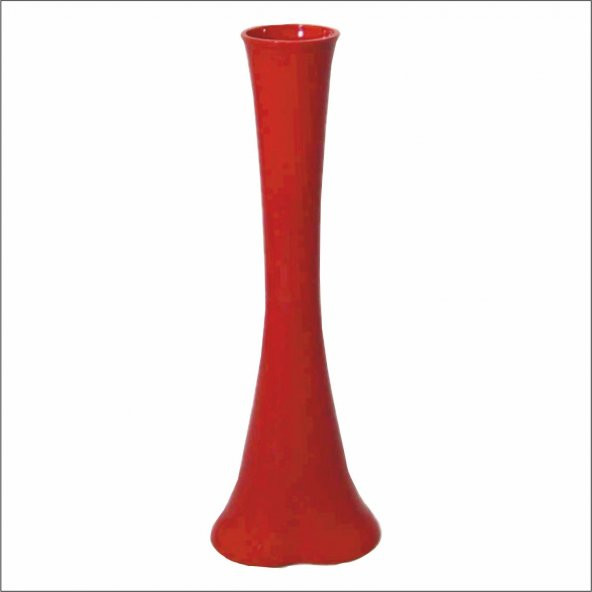 60 cm Kırmızı Cam Devrilmez Dengeli Köşe Masa Uzun Fil Ayağı Vazo ürün görseli 1