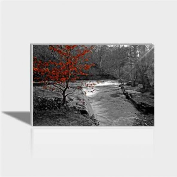 60x90 cm Kırmızı Ağaç Canvas Tablo ürün görseli 1