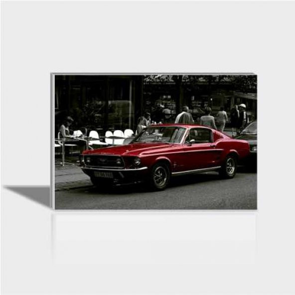 60x90 cm Kırmızı Mustang Canvas Tablo ürün görseli 1