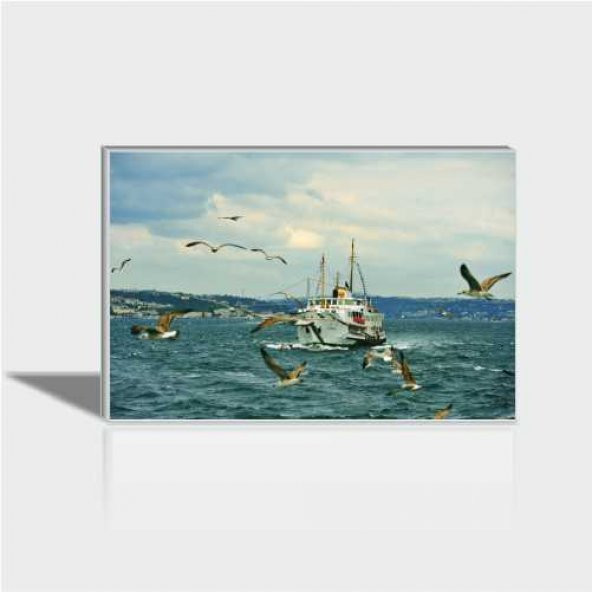 60x90 cm Boğazda Vapur Canvas Tablo ürün görseli 1