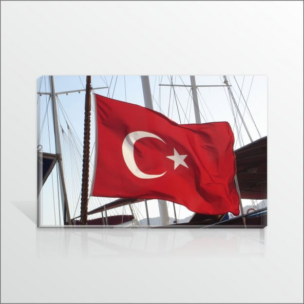 Bayrak Kırmızı 30 x 45 cm Orjinal Türk Bayrağı Kanvas Tablo ürün görseli 1