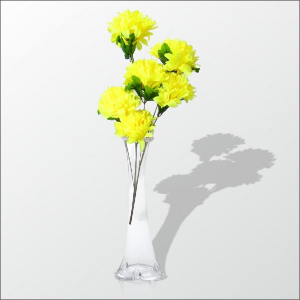 Sarı Çiçekli Kırılmaz 40 cm Cam Vazo ürün görseli 1