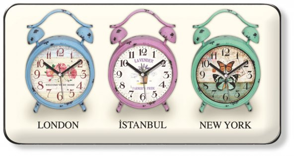 Botanik Renkli 3lü Karşılama Resepsiyon Dünya Saati ürün görseli 1