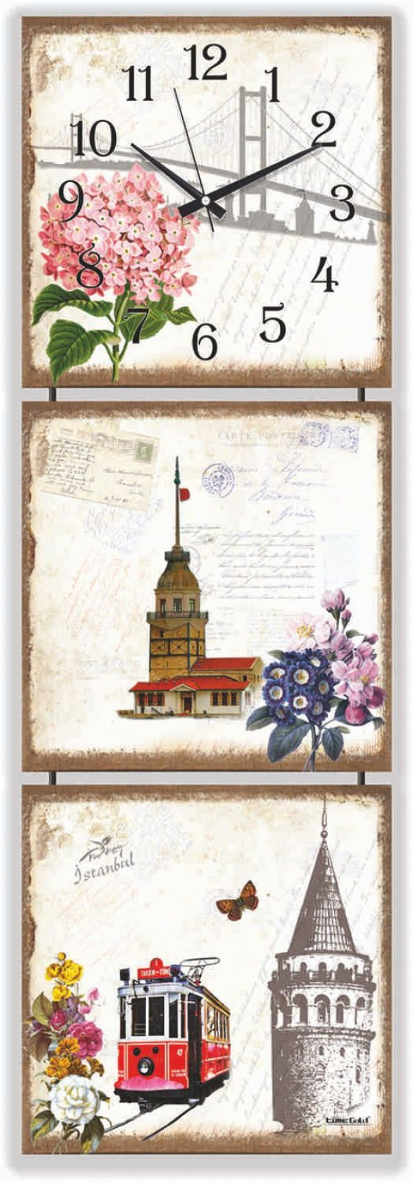 Mdf Nostaljik Manzara Tablo Duvar Saati ürün görseli 1
