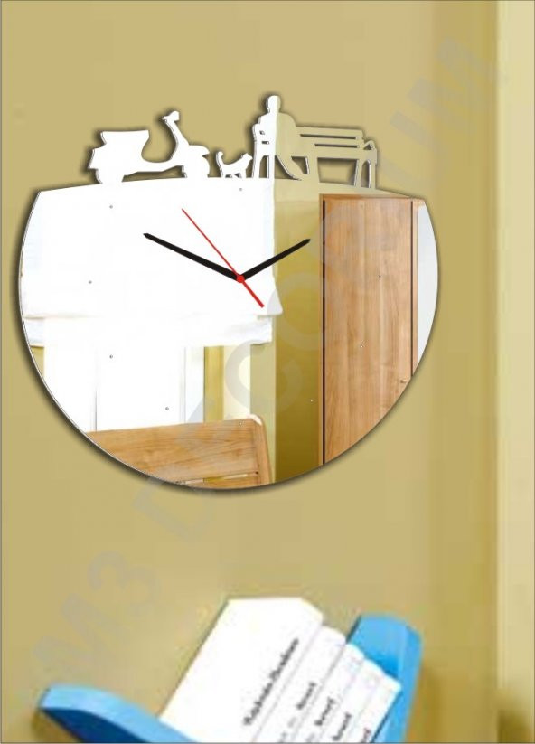 M3 Decorium Nostaljik Hediye Ayna Saat ürün görseli 1