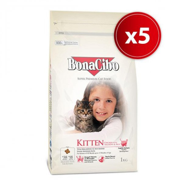 Bonacibo Kitten Tavuklu Yavru Kedi Maması 1.5 Kilo x 5 Adet ürün görseli 1