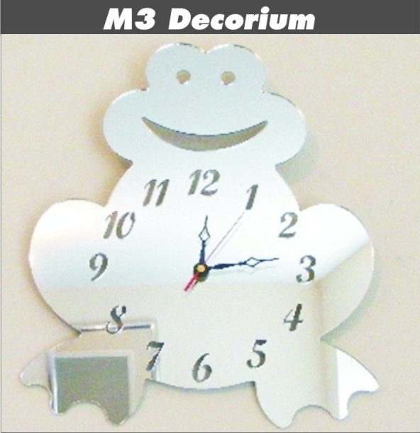 M3 Decorium Kurbağa Dekoratif Ayna Saat ürün görseli 1