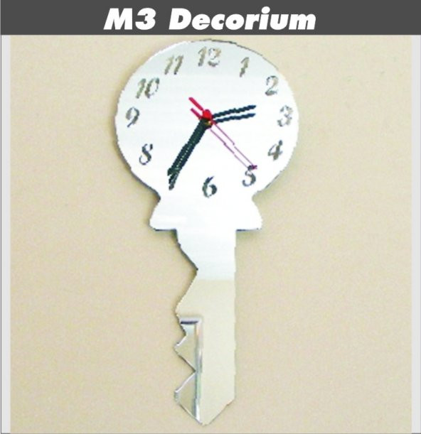 M3 Decorium Anahtar Dekoratif Ayna Saat ürün görseli 1