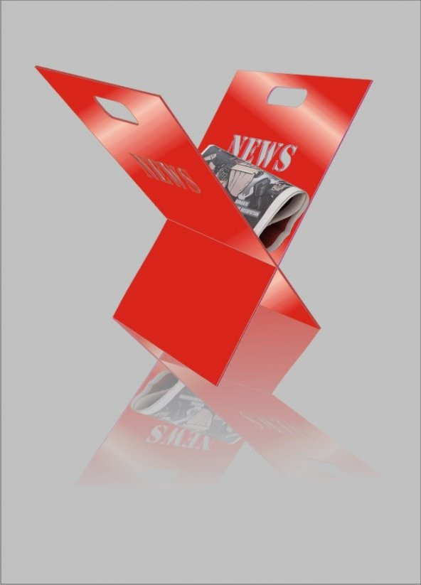 M3 Decorium Kırmızı Rahle News Yazılı Gazetelik ürün görseli 1