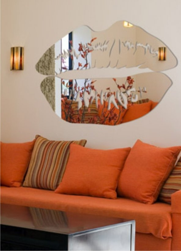 M3 Decorium Dudak Dekoratif Salon Koridor Makyaj Duvar Aynası ürün görseli 1