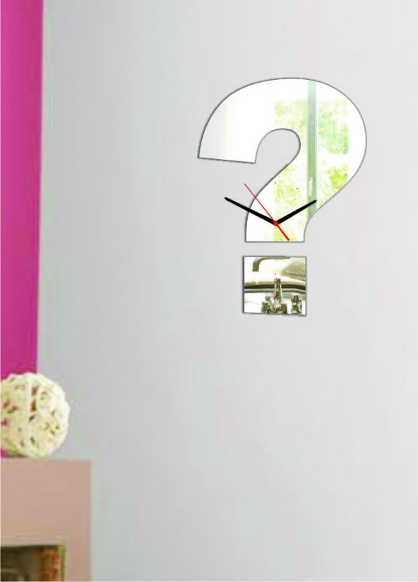 M3 Decorium Soru İşaretiı Saat Dekoratif Ayna ürün görseli 1